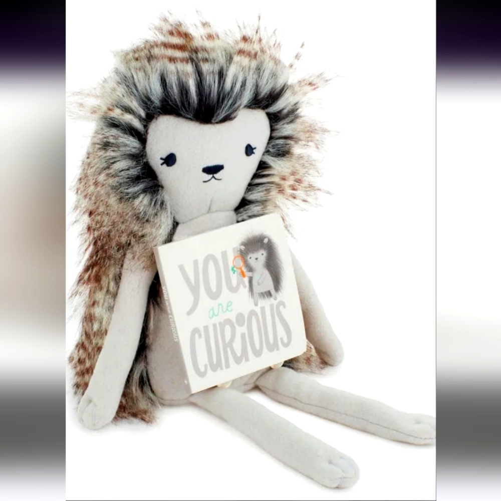 Hallmark MopTops Porcupine Stuffed Animal With You Are Curious Board Book, NWT